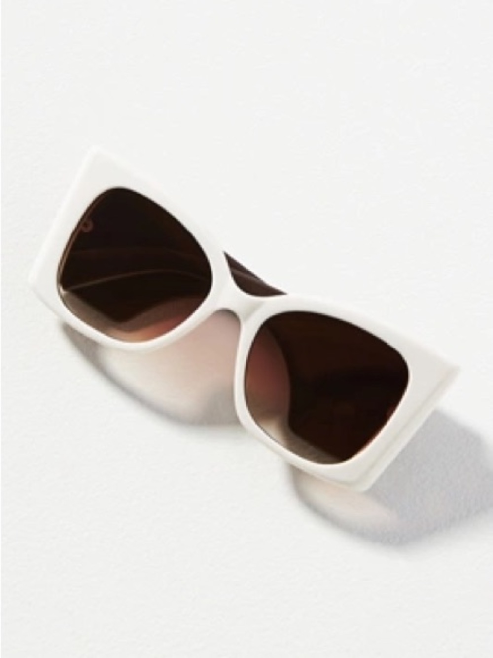 Anthropologie White Oversized Square Sunglasses with Dark Lenses